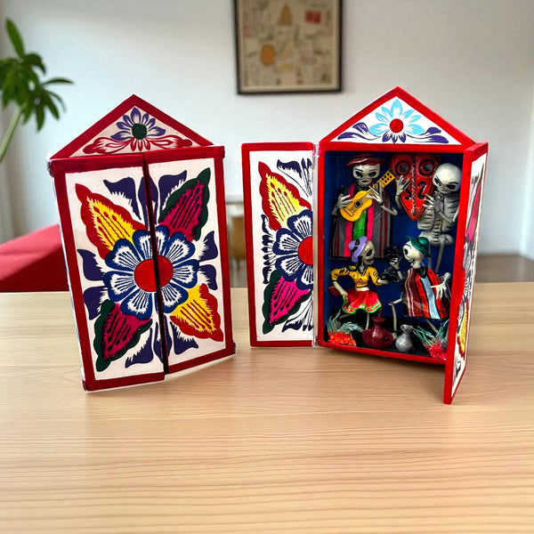 Day of the Dead Retablos Mexican Decor, Skeleton Altarpiece