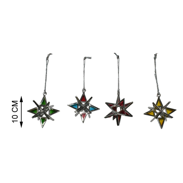 12 point Glass Star Ornaments