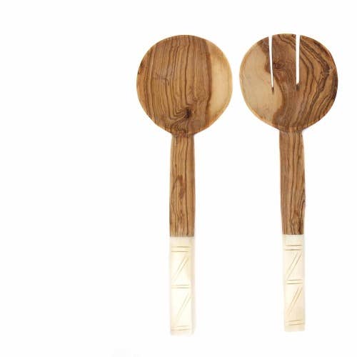 Olive Wood Serving Set - Square Design