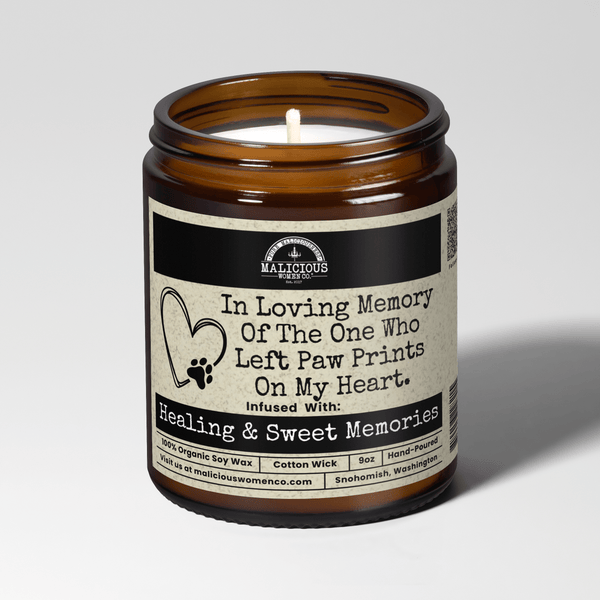 In Loving Memory Of The One Who Left Paw Prints On My Heart - 9oz Candle