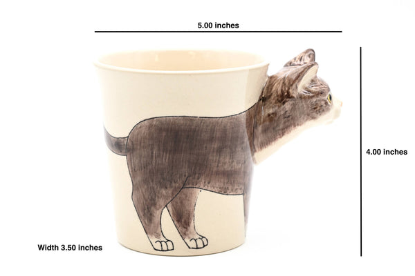 Gray and White cat Mug - 10 Oz