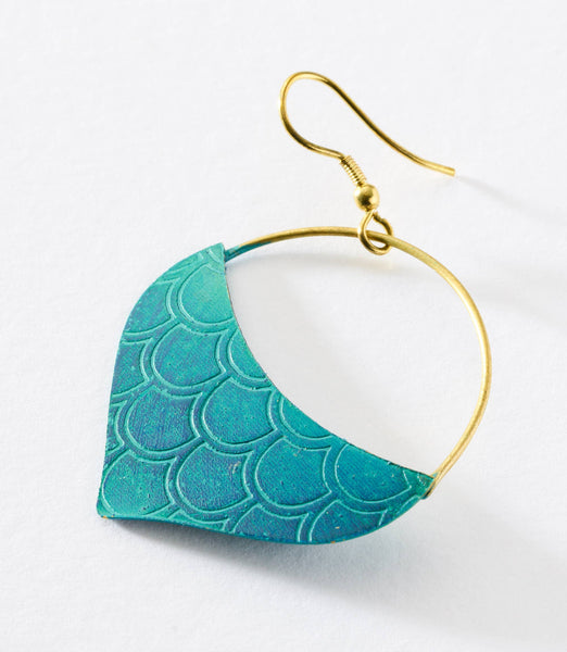 Jaladhi Mermaid Teal Drop Earrings