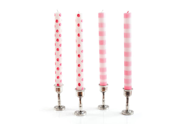 Pink Dots & Stripes Tapers - Gift Box of 4