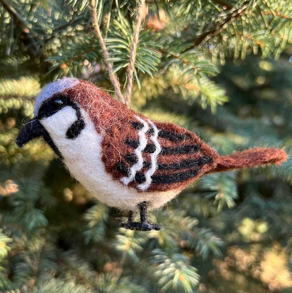 Sparrow Felt Bird Ornaments