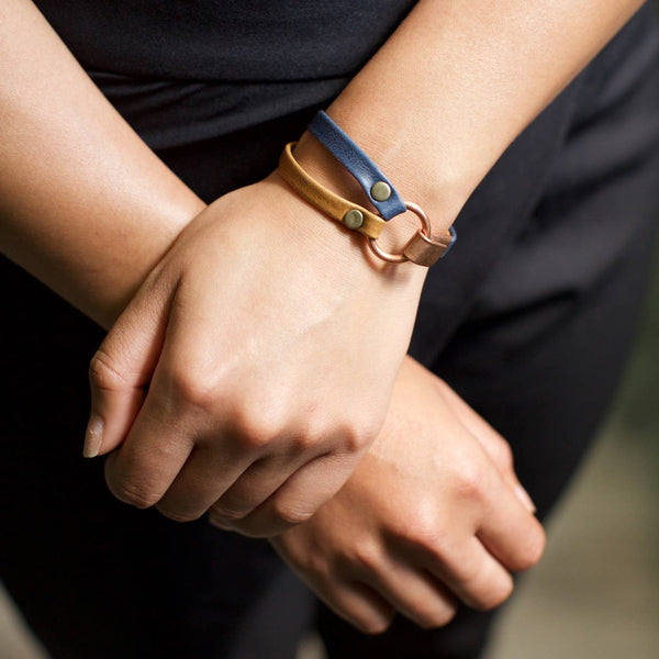 Copper Clasp Leather Bracelet (Sale)