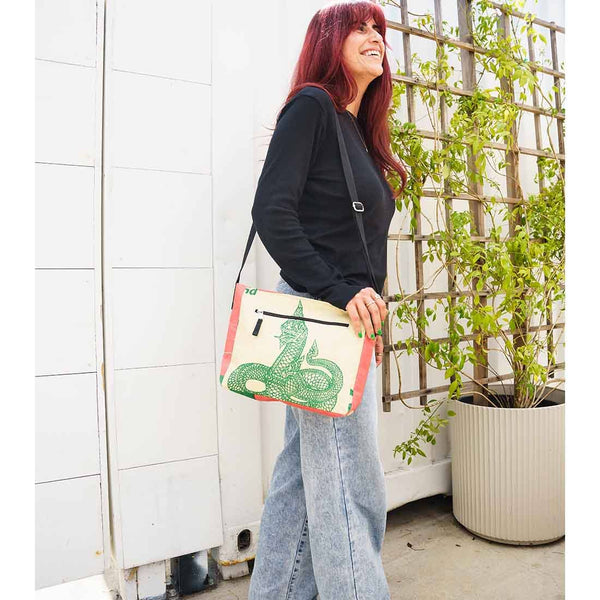 Medium Recycled Crossbody Bag -  Travel Purse - New Style