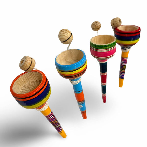 Mexican Wooden Toy Balero Cup 3.5" Traditional Fun Game