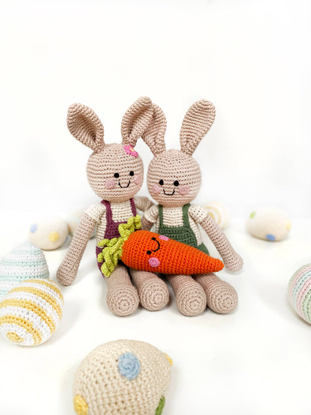 Springtime Easter Bunny in Suspenders - Crochet Plush