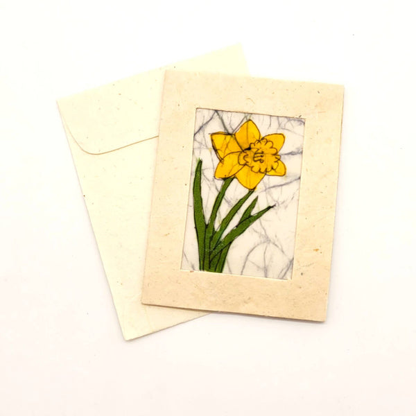 Batik Daffodil Mini Card