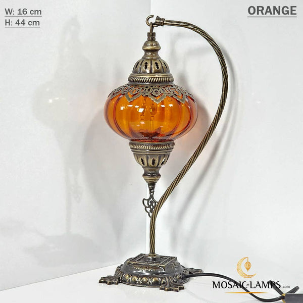 Clear Color Optic Globe Gooseneck Table Lamp