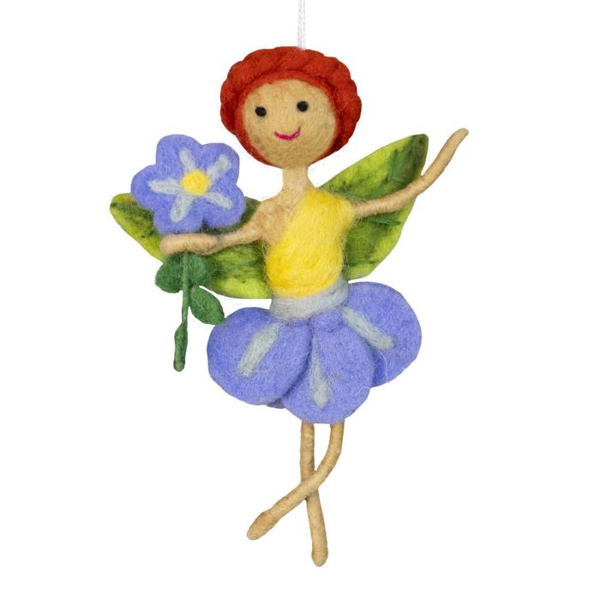 Forget Me Not Flower Fairy Ornament