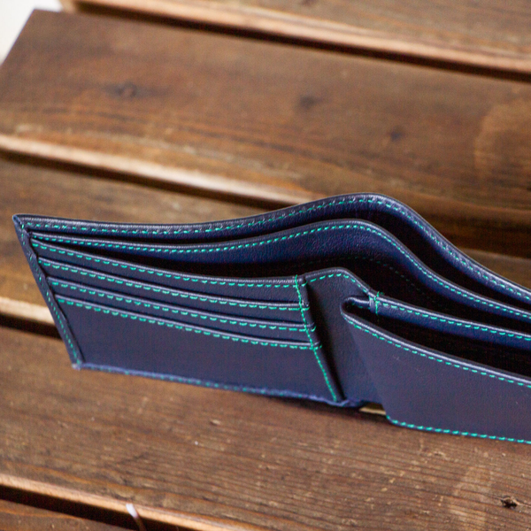 BI FOLD Leather Wallet // Deep Ocean // Artisan Fair Trade