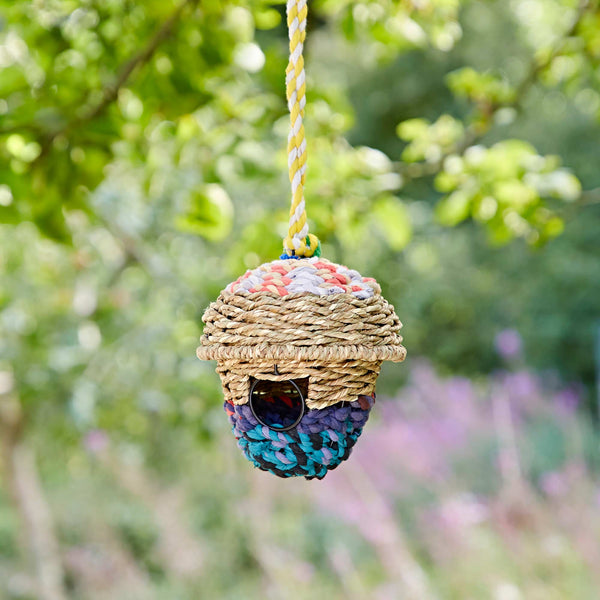 Acorn Recycled Cotton Birdhouse - Handmade