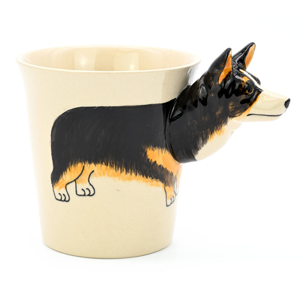 BLACK Corgi black mug 10 oz