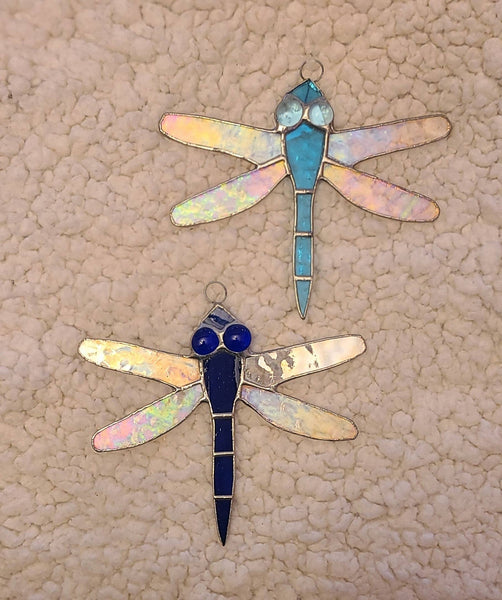 Medium Windowpane glass dragonfly.