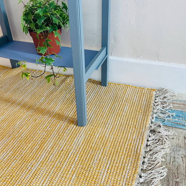 HUSH Hand Loomed Soft Cotton Rug in Muted Colours