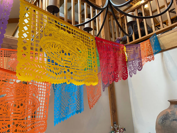 Medium Plastic Day of the Dead Papel Picado Banners – Dozen