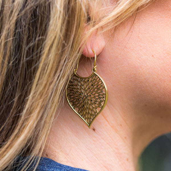 Tanvi Collection Earrings - Gold Cascading Petals