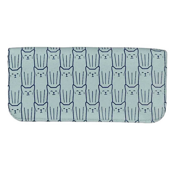 Cat Print Long Wallet - Gift for Cat Lovers - Vegan Wallet