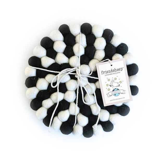 Black & White Felt Ball Trivet