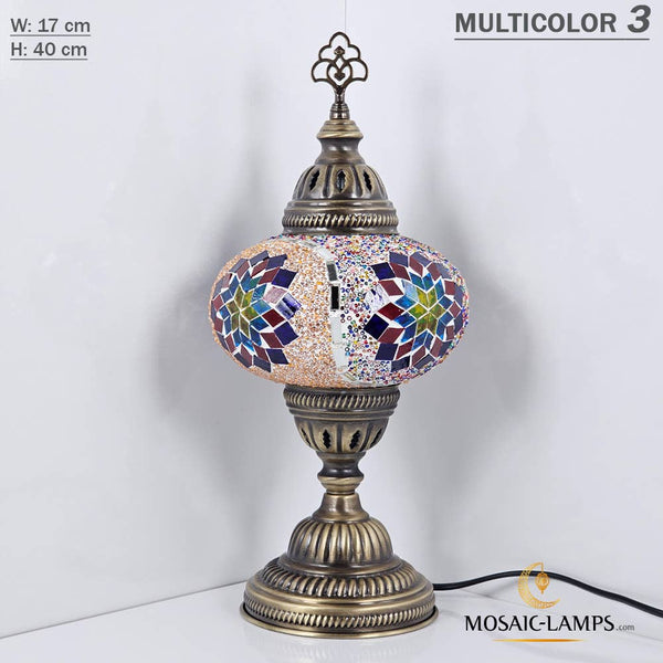 10+ Colors - Turkish Mosaic Large Globe Table Lamp, Marrakec