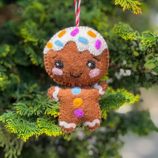 Handfelted Ornament Gingerbread Boy