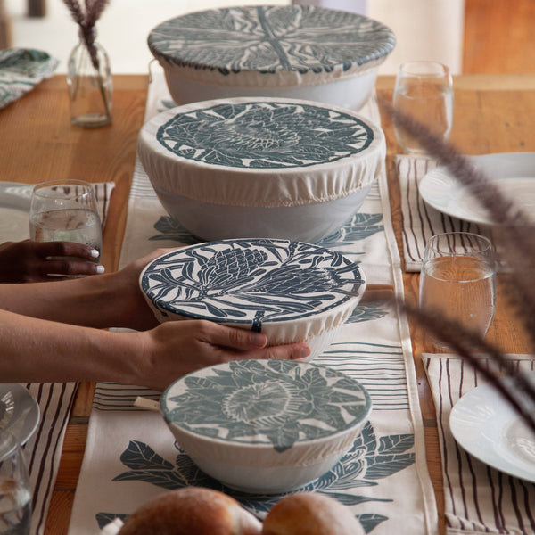 Dish and Bowl Cover Medium Protea Print | handy everyday