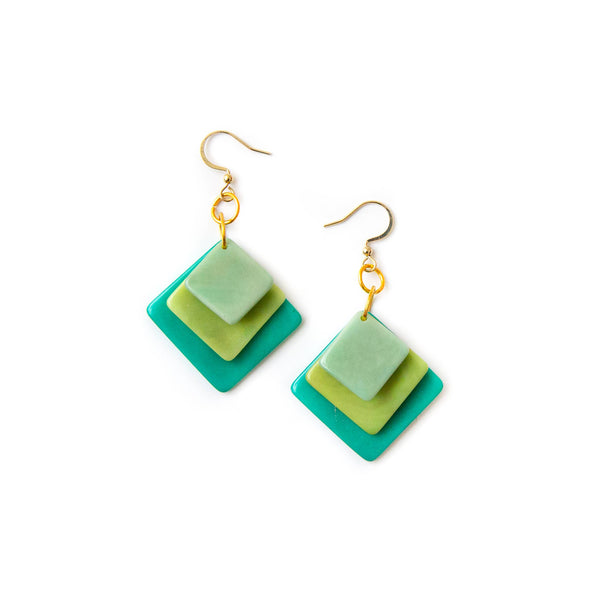 Minerva Earrings- Emerald/Lime/Mint