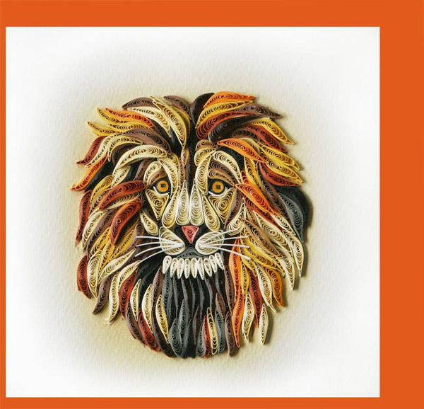 Lion Face Quilling Card