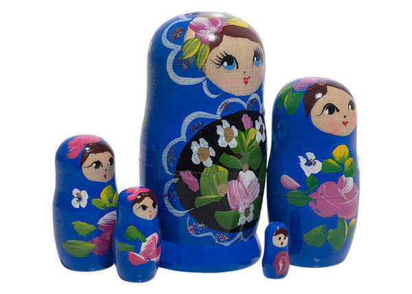 Dark Blue Art Matryoshka Doll 5pc./4"