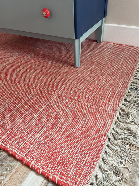 HUSH Hand Loomed Soft Cotton Rug in Muted Colours