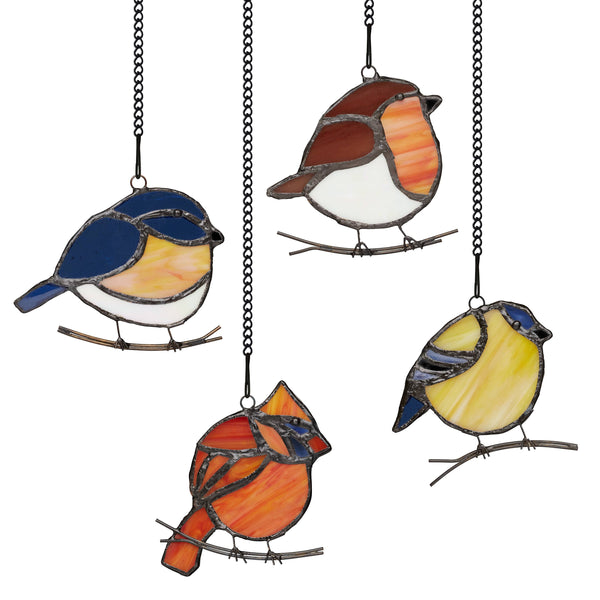 4.5"H Bird Stained Glass Window Suncatcher