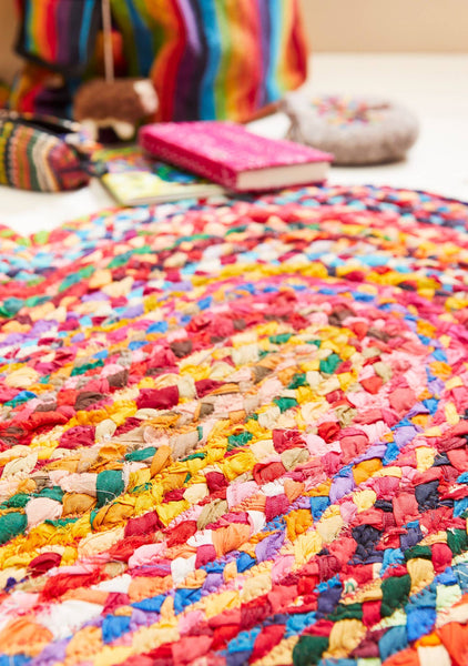 Recycled Cotton Braided Heart Shaped Rug, 90 X 60cm