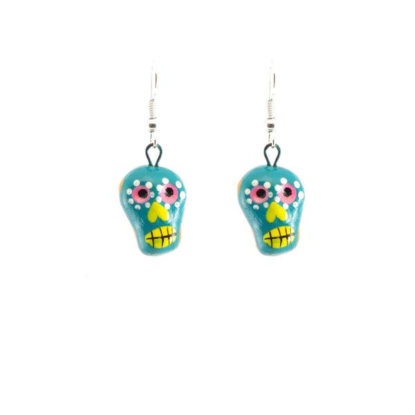 Skeleton Sugar Skull Ceramic Earrings