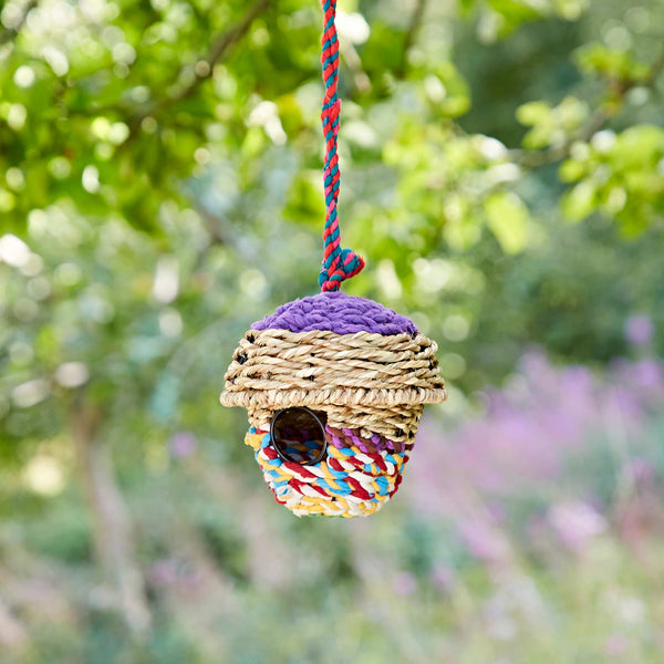 Acorn Recycled Cotton Birdhouse - Handmade