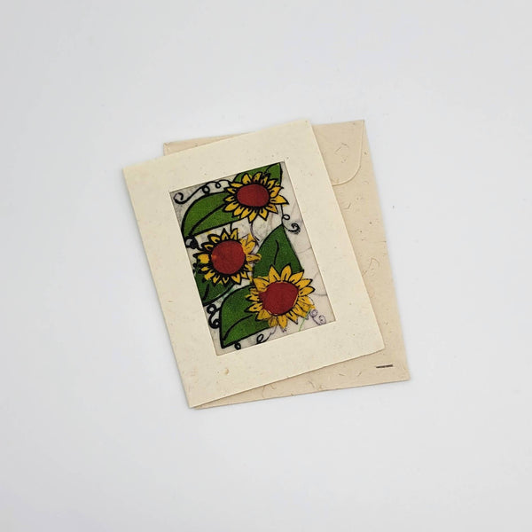 Batik Sunflower Mini Card