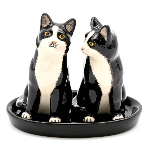 SALT AND PEPPER SHAKER Tuxedo cat