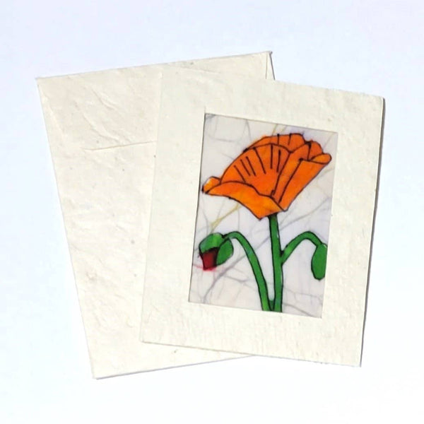 Batik Poppy Mini Card