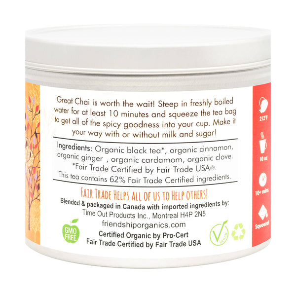 Chai Spice Black Tea, Organic and Fair Trade Certified