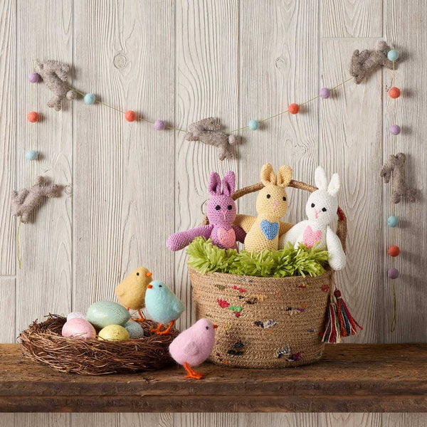Speckled Sari Jute Easter Basket