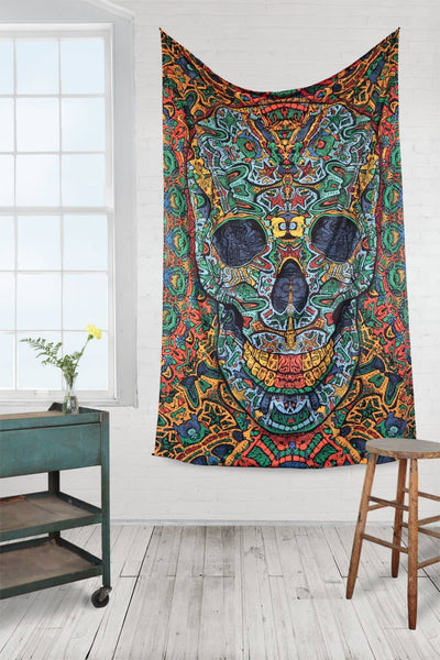 3D Tapestry Psychedelic Skull Hanger Packaged Tapestries