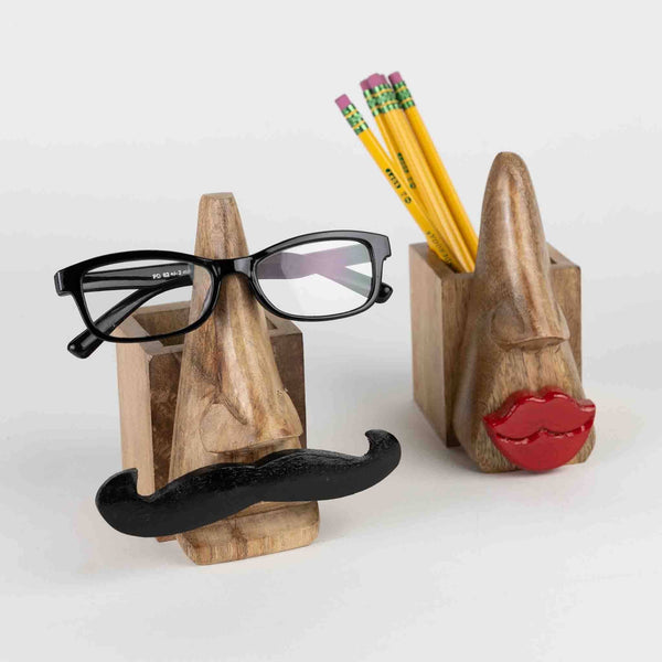 Mustache Eyeglass & Pencil Holder