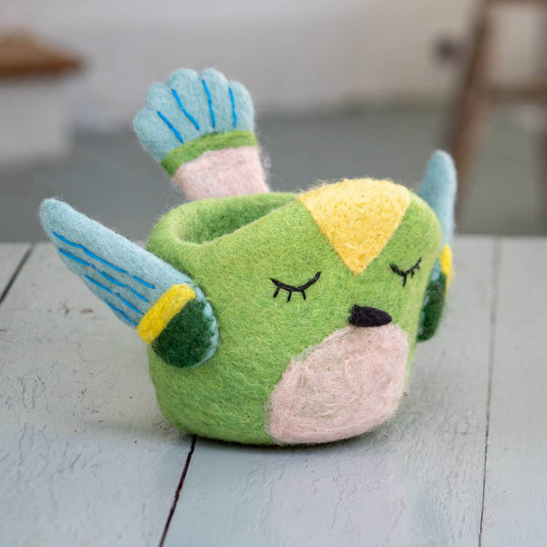 Hummingbird Felt Pot