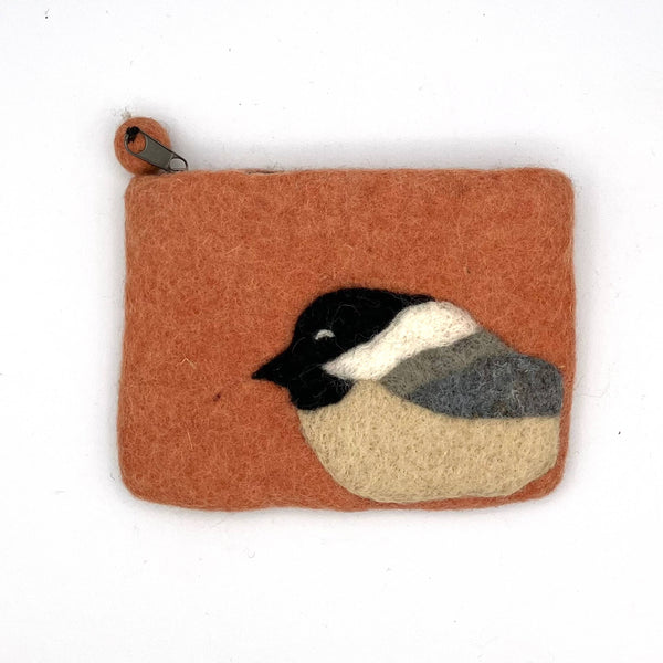 Black-capped Chickadee Felt Coin Purse