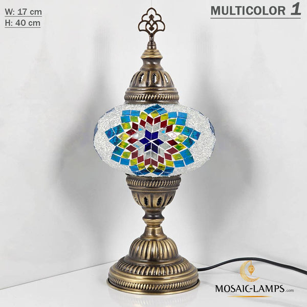 10+ Colors - Turkish Mosaic Large Globe Table Lamp, Marrakec