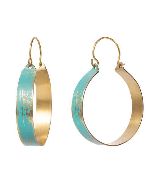 Esha Teal Hoop Earring