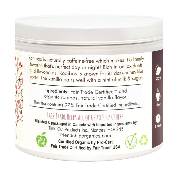 Vanilla Rooibos Herbal Tea, Organic and Fair Trade Certified
