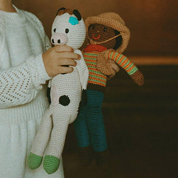 Cuddly Cow Plush Toy - Handmade Organic Cotton Crochet