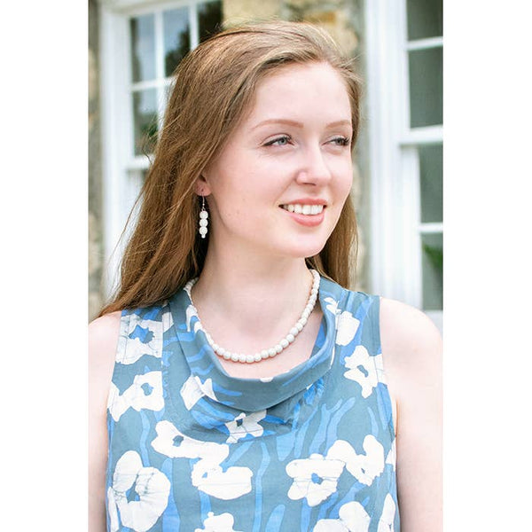 Pearls: Earrings - Blue
