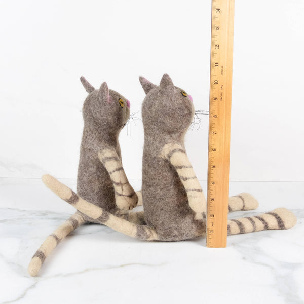 Toys - Sitting Cat - Gray and White Stripe